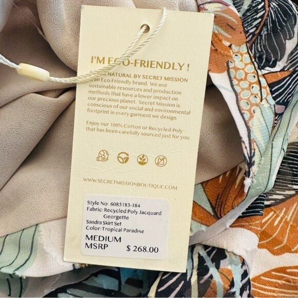 Super Natural by Secret Mission Jacquard Georgette Sandra Maxi Skirt M NWT - Picture 10 of 10